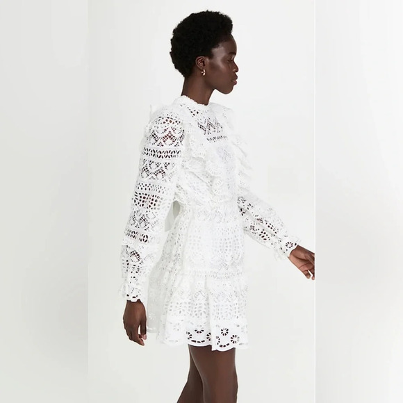 NWT Sea New York Patrizia Lace Open Back Mini Dress in White Size 6 - Picture 4 of 15